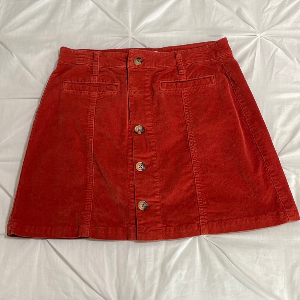Orange mini skirt